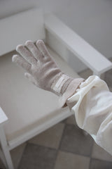 Orb frilly gloves (mute beige)
