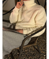 [Unisex] Angora high neck zip up cardigan(5color)