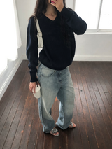 Rusty straight denim [Light blue]