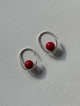[925silver] Red point earring