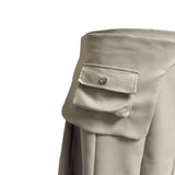 (3color) Pocket Wrap Belt Flare Midi Skirt