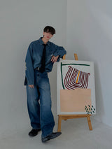 3 TAP Smoke Wrinkle Wash Denim Shirt (2color)