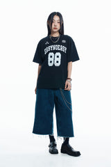 88 フットボール半袖Tシャツ- BLACK