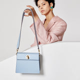 LUVEL shoulder mini leather bag / Pastel Blue
