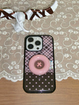 【TPUケース】 Vintage Patch Case_Pink Brown