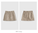 Rear Cotton A-line Mini Skirt / 2 colors
