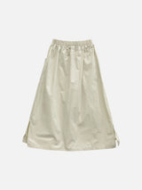 Slit Cotton Shirring Long Skirt (2c)