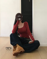 [MADE] Finger hole, square long sleeve T-shirt