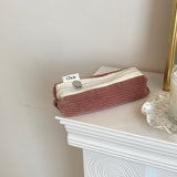 Clam round pencilcase _ Corduroy mist pink