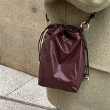 Glazed mini bag - BROWN