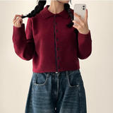 Monet Snap Color Scheme Point Boxy Knit Cardigan