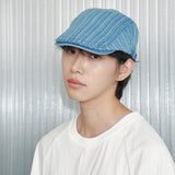 Stitch Stripe Hunting Cap (Blue Denim)
