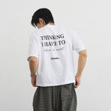 Lettering heavy crop half-sleeves 3color