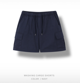 Liu Washing Cargo Banding Shorts