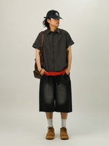 DEE Crop Roll-up Half Work Shirts
