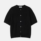 Pleddy Cotton Knit Short Sleeve Cardigan (4color)