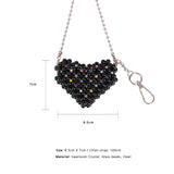 LOVE Pearl Crystal Mini Heart BAG_BLACK