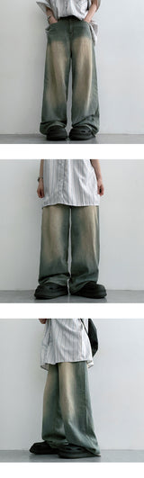 [Summer long pants] ハイクオリティ! サマーワイドデニムパンツ