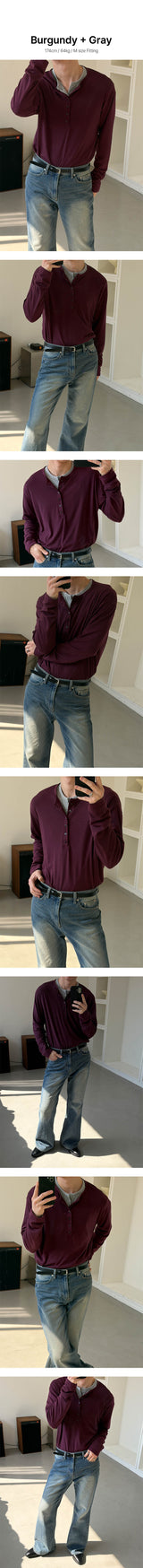 Color henry neck long sleeves(8color)