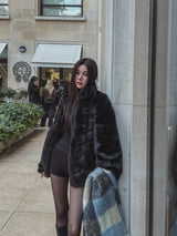 [PREMIUM/MADE] Oblique two-way fur jacket