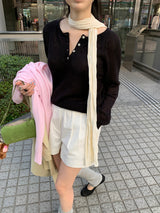 [MADE] Rules Button Henley Neck Knit