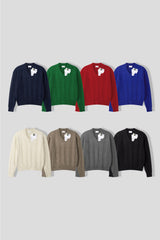 LMN Loader Cable V-Neck Collar Knitwear (8 colors)