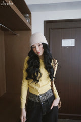 Leopard Layered Dark Denim Pants
