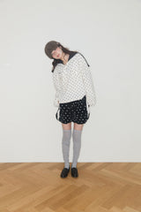 POLKA STAR PATCH SAILOR BLOUSE (IVORY)