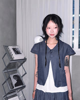 (2color) Natsu Frill Wrinkle Jacket