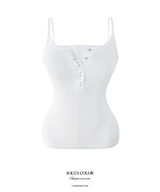 Camilla Snap Stud Sleeveless Top (2color)
