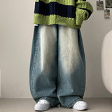Nad side pin tuck snap wide denim pants