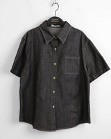 パズルパークデニム半袖南シャツ/Puzzle Boxy Denim Short Sleeve Southern Shirt