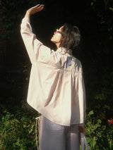 Stripe Pleats Shirt (Pastel Pink)