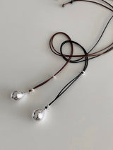 Silver925 ビッグウォータードロップネックレス (2 colors)