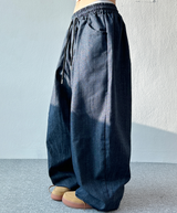 BALLOON BANDING LONG DENIM PANTS💙🖤 - 2 COLORS