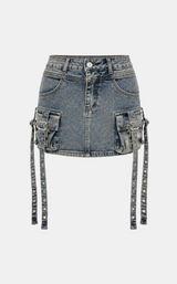 Luma Strap Denim Skirt