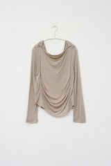 (W) Drape Hooded Top