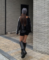 Girls' Unbalanced グロッシーラグビースウェットシャツ
