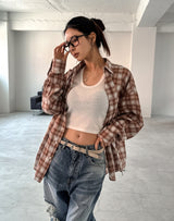 Everyday See-through Overfit Check Shirt