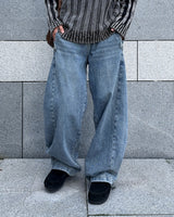 Snap Button Denim Pants (Black)