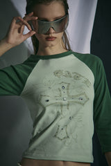クロスラグランTシャツ