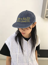 Is All Vintage Lettering Denim Camp Cap