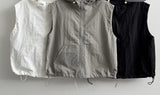 Long Pup Big Hooded Anorak String Hooded Windbreaker Vest Zip-up