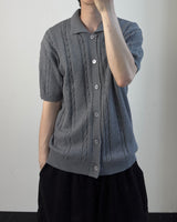 Tiban Cable Knit Short‑Sleeve Cardigan