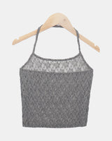 Ruex Flower Lace Halter Sleeveless Top
