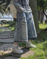 NOX Carpenter Raw-Cut Bermuda Denim
