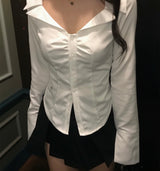 [♡MADE♡ ] ティプシーガールスクエアアイレットシャツ (tie set)
