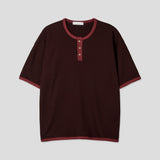 クミン ワッフル ヘンリーネック ショートスリーブTシャツ 5C