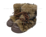Fog Ribbon Fur Half Boots