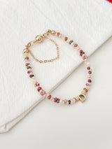 Strawberry Ice Cream Beads Initials Bracelet